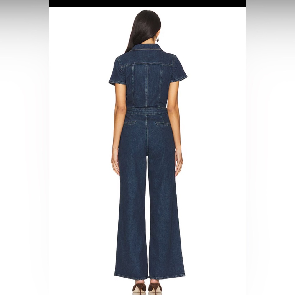 Good American Fit For Success Pleated Wide Leg jumpsuit in Indigo size xs/0 - Picture 2 of 9